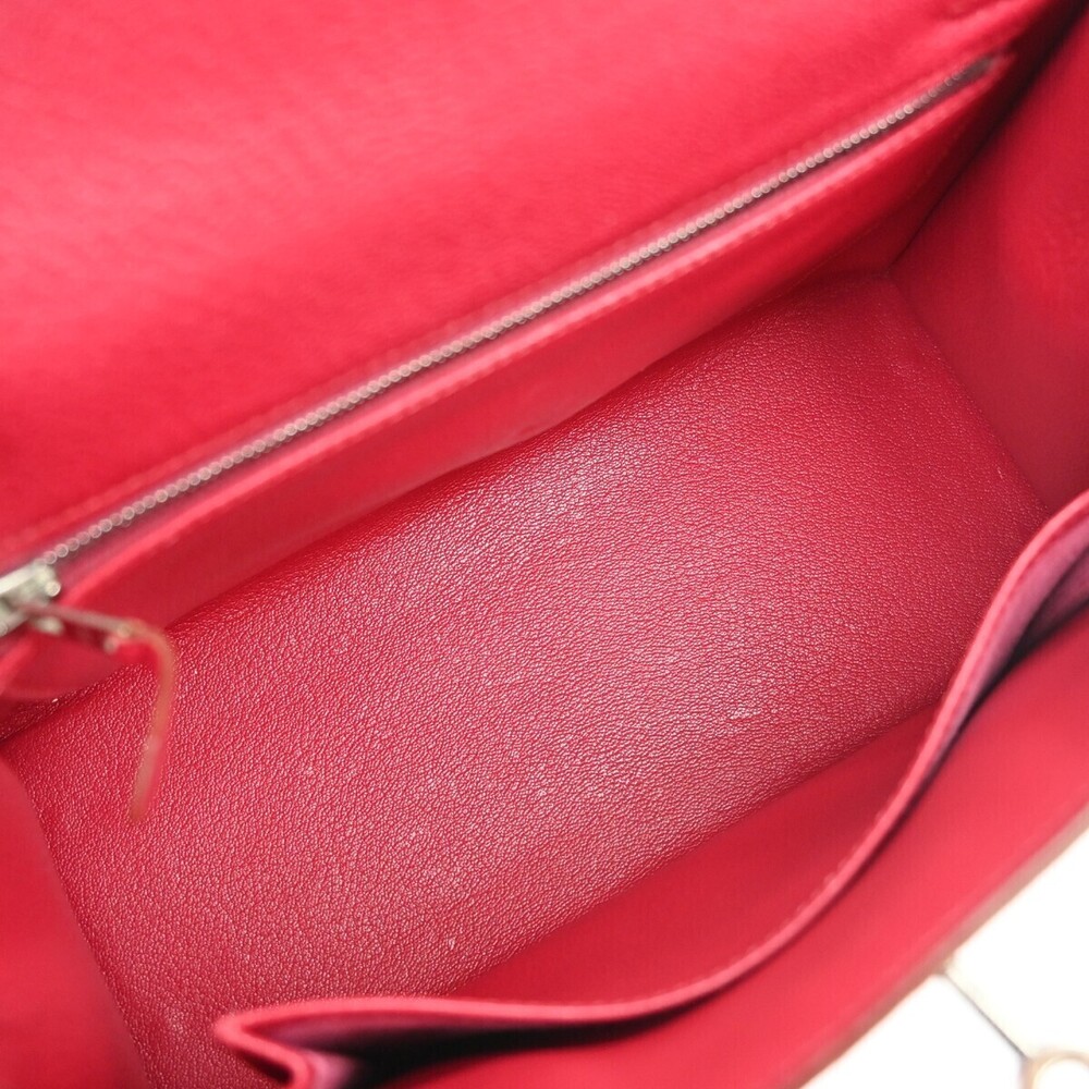 Hermes Kelly Red Chevre de Coromandel with Palladium Hardware 25 - Picture 10 of 14